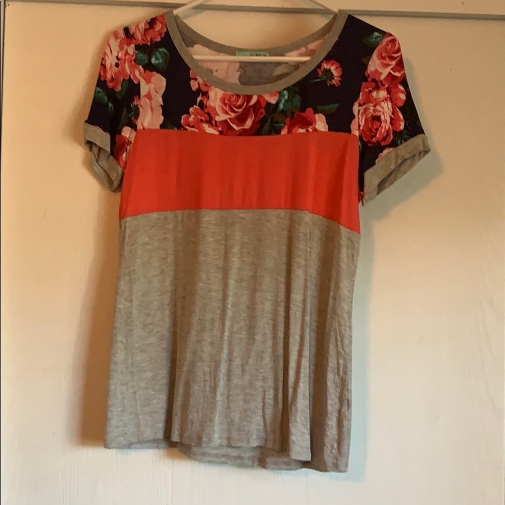 Floral block tee